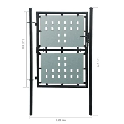 The Living Store - Acier - Portail simple de clôture Noir 100x175 cm - TLS141686 5