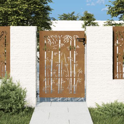 The Living Store - Acier - Portail de jardin 85x150 cm acier corten design de - TLS153235