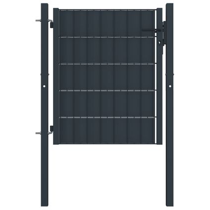 vidaXL - Acier - Portail de clôture PVC et acier 100x81 cm Anthracite - 145232