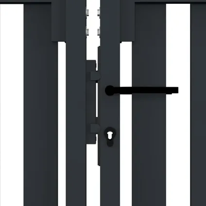 vidaXL Tuinpoort - Modern design - 306 x 125 cm - Dubbele deur - Antraciet 4