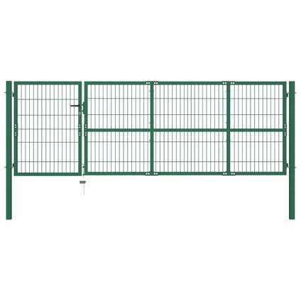 The Living Store - Acier - Portail de clôture de jardin avec poteaux 350x100 cm - TLS142569