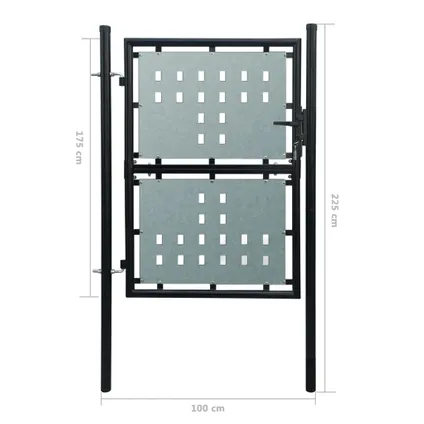 The Living Store - Acier - Portail simple de clôture Noir 100x225 cm - TLS141688 5