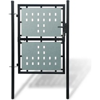 The Living Store - Acier - Portail simple de clôture Noir 100x225 cm - TLS141688 6