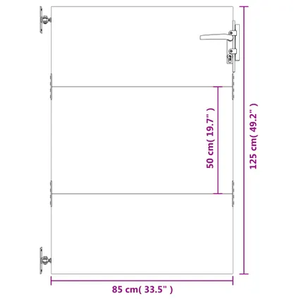vidaXL - Staal - Poort 85x125 cm cortenstaal - TLS153258 10