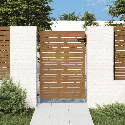 The Living Store - Acier - Portail de jardin 85x150 cm acier corten conception - TLS153247