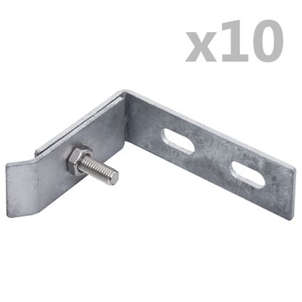 vidaXL Wandverbindingen - Set van 10 - Zilver - 65 mm/100 mm