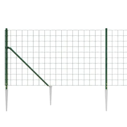 vidaXL - Staal - Draadgaashek met grondankers 0,8x25 m groen - TLS154136 4