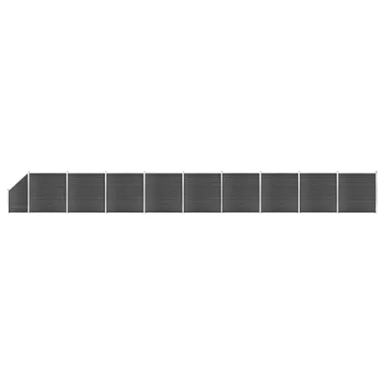 vidaXL - WPC - Schuttingpanelenset 1657x(105-186) cm HKC zwart - TLS307044