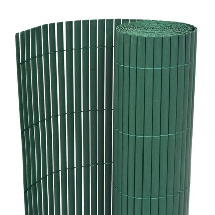vidaXL - PVC - Tuinafscheiding dubbelzijdig 90x300 cm PVC groen - TLS43623