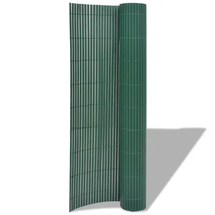 vidaXL - PVC - Tuinafscheiding dubbelzijdig 90x300 cm PVC groen - TLS43623 2