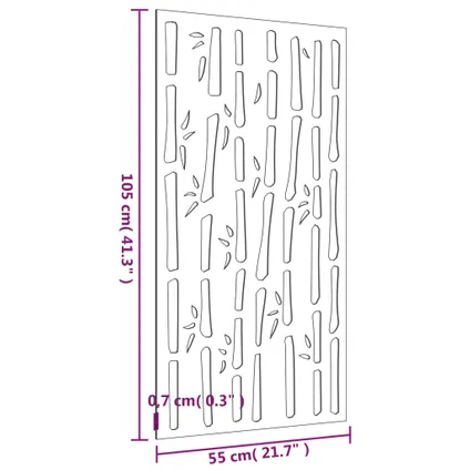 vidaXL - Staal - Wanddecoratie tuin bamboe-ontwerp 105x55 cm - TLS824481 8