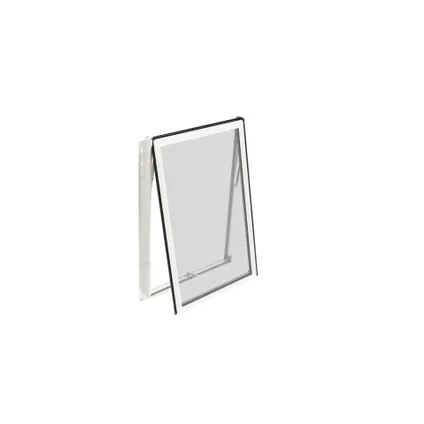 Set voor een zijraam H van 87,6 x 55,4 cm van gepoedercoat aluminium en kristalhelder veiligheidsglas (ESG) in de kleur wit. 2