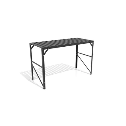 Set voor een aluminium tafel met 1 niveau met de afmetingen 121 x 54 x 76 cm (b x d x h), in de kleur zwart. 2