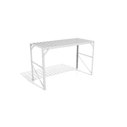 Set voor een aluminium tafel met 1 niveau met de afmetingen 121 x 54 x 76 cm (b x d x h), in de kleur geanodiseerd aluminium. 5