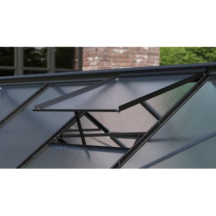 Set voor een dakraam van 57,3 x 61,6 cm van gepoedercoat aluminium en zonder beglazing in de kleur zwart.