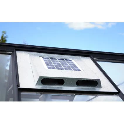 Ventilateur solaire Solarfan de55,9 x 87 cm en tôle d'acier galvanisée, couleur aluminium anodisé. 2