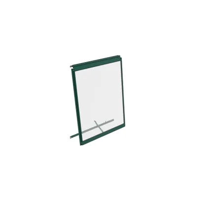 Set voor een zijraam V van 79,2 x 59,5 cm van gepoedercoat aluminium en kristalhelder veiligheidsglas (ESG) in de kleur smaragd. 2