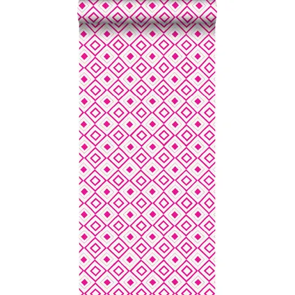 ESTAhome behang ruiten fuchsia roze - 0,53 x 10,05 m - 138862