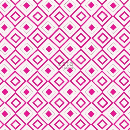 ESTAhome behang ruiten fuchsia roze - 0,53 x 10,05 m - 138862 6