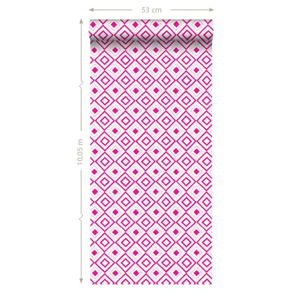 ESTAhome behang ruiten fuchsia roze - 0,53 x 10,05 m - 138862 7