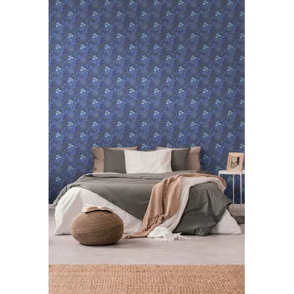 Livingwalls behangpapier bloemmotief blauw, grijs en groen - 53 cm x 10,05 m 6
