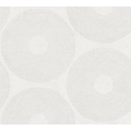 Livingwalls behang stip wit en grijs - 53 cm x 10,05 m - AS-385241 2