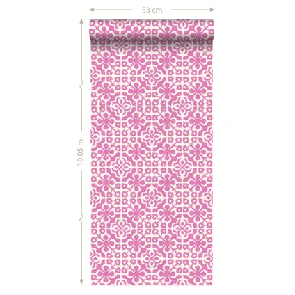 ESTAhome behang verweerde tegels roze - 53 cm x 10,05 m - 128046 5