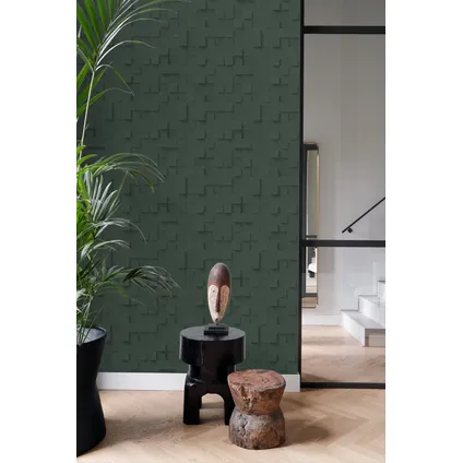 Origin Wallcoverings behang 3D kubussen donkergroen - 50 x 900 cm - 347899 2