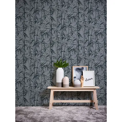 Livingwalls behang bamboe grijs en zwart - 53 cm x 10,05 m - AS-379894 5