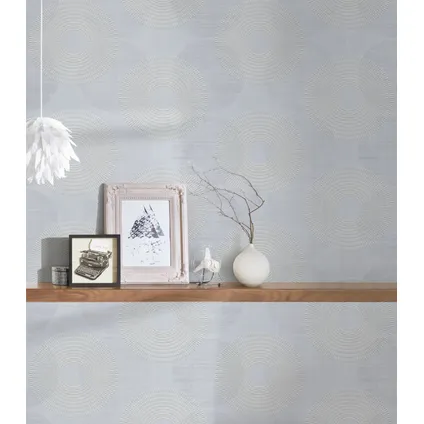 A.S. Création behang stip grijs en wit - 53 cm x 10,05 m - AS-378322 3