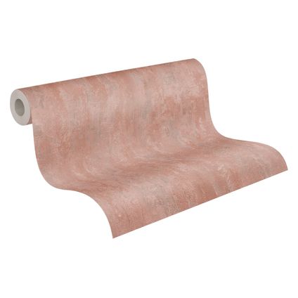 A.S. Création behang betonlook roze en glanzend wit - 53 cm x 10,05 m - AS-380442
