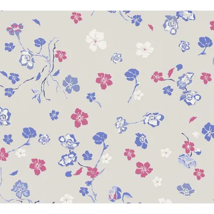 Livingwalls papier peint fleurs beige, bleu, rouge et blanc - 53 cm x 10,05 m - AS-389073 6