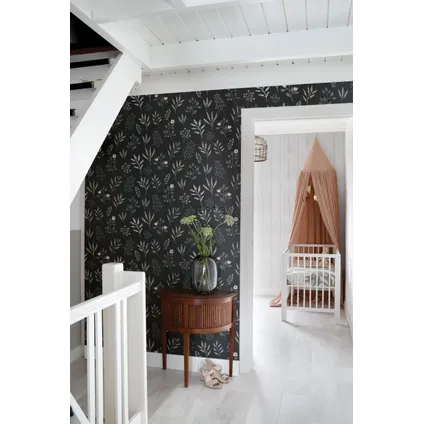 ESTAhome behang bloemmotief in Scandinavische stijl zwart - 0,53 x 10,05 m - 139083 2