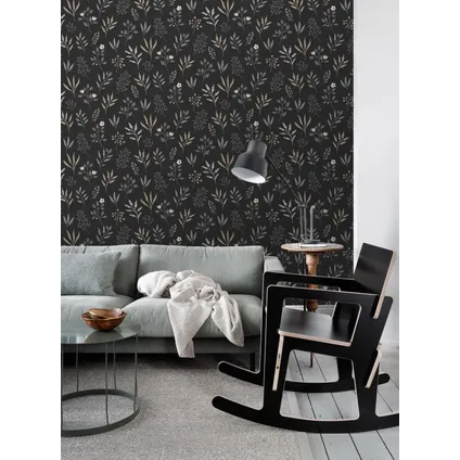 ESTAhome behang bloemmotief in Scandinavische stijl zwart - 0,53 x 10,05 m - 139083 4