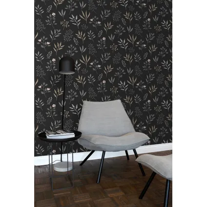 ESTAhome behang bloemmotief in Scandinavische stijl zwart - 0,53 x 10,05 m - 139083 6