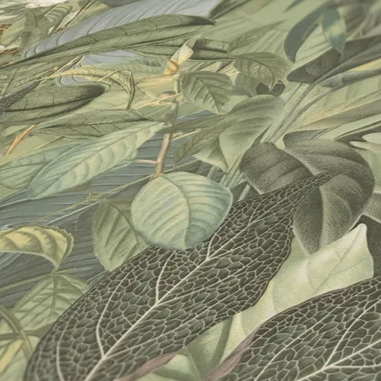 Livingwalls behangpapier jungle-motief groen, grijs, bruin en geel - 53 cm x 10,05 m 4