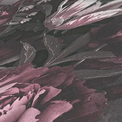Livingwalls behangpapier bloemmotief grijs, roze, zwart en wit - 53 cm x 10,05 m 6