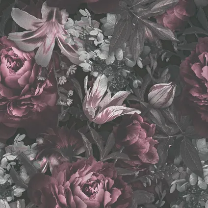 Livingwalls papier peint fleurs gris, rose, noir et blanc - 53 cm x 10,05 m - AS-385093 7
