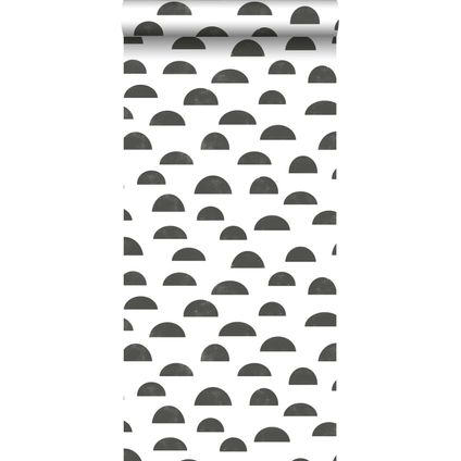 ESTAhome behang grafisch motief zwart wit - 0,53 x 10,05 m - 139067