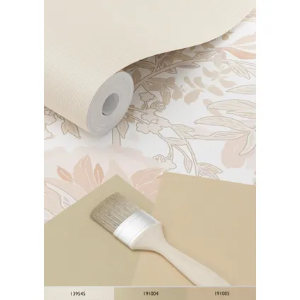 ESTAhome papier peint fleurs vintage de style art nouveau sable beige et terracotta claire 5