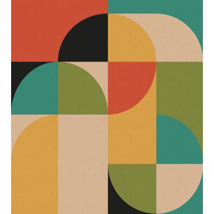 ESTAhome fotobehangpapier cirkels in Bauhaus stijl multicolor - 250 x 279 cm - 159370