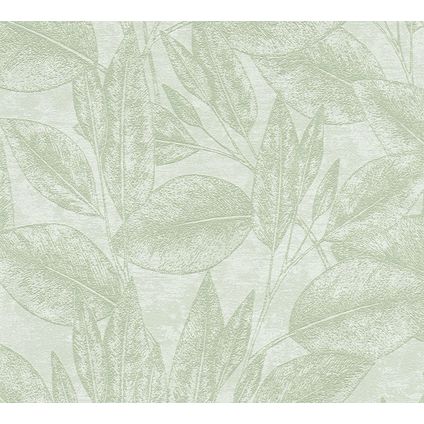 A.S. Création behang bloemmotief groen - 53 cm x 10,05 m - AS-378363