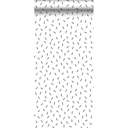 ESTAhome papier peint motif graphique noir et blanc - 0,53 x 10,05 m - 139064