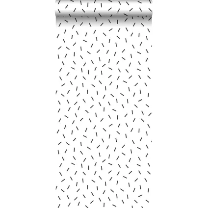 ESTAhome papier peint motif graphique noir et blanc - 0,53 x 10,05 m - 139064