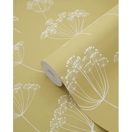 ESTAhome papier peint ombelles jaune ocre et blanc - 0,53 x 10,05 m - 139104 9