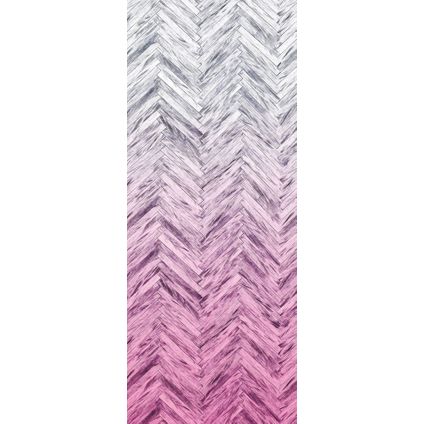 Sanders & Sanders fotobehangpapier visgraat paneel roze - 100 x 250 cm - 611870