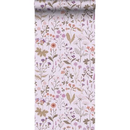 ESTAhome behangpapier veldbloemen lila paars - 50 x 900 cm - 139756