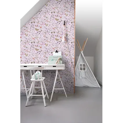 ESTAhome papier peint fleurs des champs violet - 50 x 900 cm - 139756 4