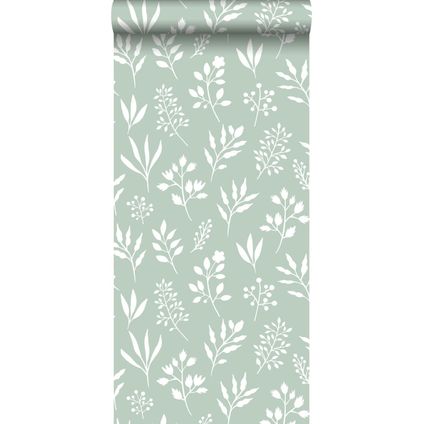 ESTAhome papier peint fleurs au style scandinave vert menthe - 0,53 x 10,05 m - 139085