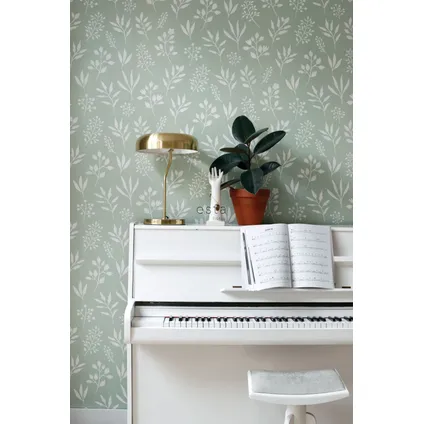 ESTAhome papier peint fleurs au style scandinave vert menthe - 0,53 x 10,05 m - 139085 2